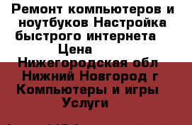 Ремонт компьютеров и ноутбуков.Настройка быстрого интернета. › Цена ­ 50 - Нижегородская обл., Нижний Новгород г. Компьютеры и игры » Услуги   